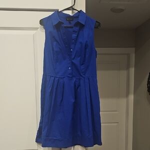 AB Studio Royal Blue Button-Down Midi Dress